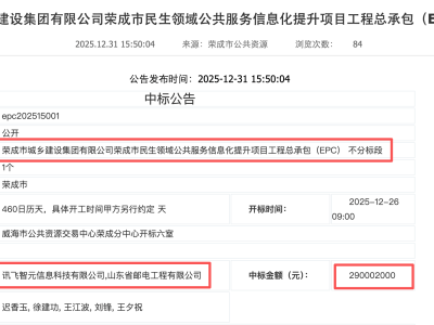 2.9億大單落定!科大訊飛攜伙伴中標榮成民生信息化提升項目