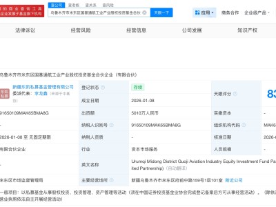 烏魯木齊市米東區(qū)國基通航工業(yè)產(chǎn)業(yè)基金成立 出資額5010萬