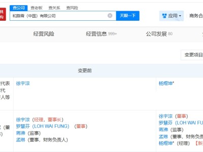 和路雪中國公司發(fā)生董事長變更