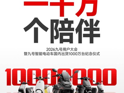 九號智能兩輪電動車國內出貨量破千萬，服務升級開啟用車新體驗