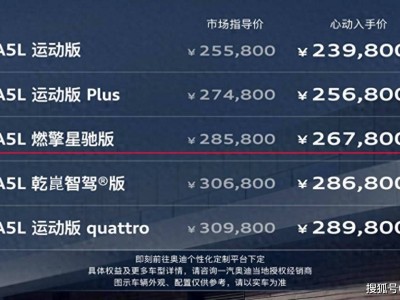 奧迪A5L燃擎星馳版上市,紅色卡鉗配星空頂,2.0T動(dòng)力強(qiáng)勁來襲