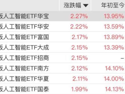 CPO概念股集體走強(qiáng),創(chuàng)業(yè)板人工智能ETF漲超2%