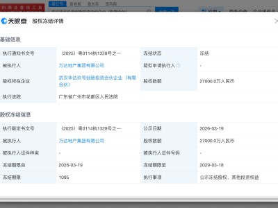 萬達(dá)地產(chǎn)被凍結(jié)2.7億股權(quán)