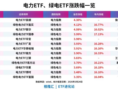 國家電投今年計劃投資2000億元同比增17%，電力ETF、綠色電力ETF漲超4%