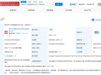 黃石市產業發展基金增資至30億 增幅275%