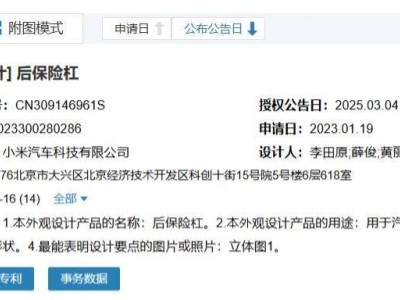 小米汽車深陷專利風波:山東小廠對其前大燈及保險杠設計發起無效挑戰