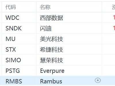 美股存儲芯片概念股集體大漲