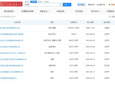 李亞鵬控制13家企業(yè)