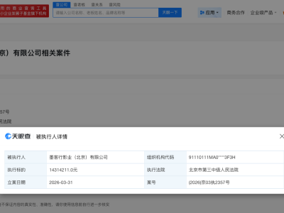 于謙持股公司被執行1431萬