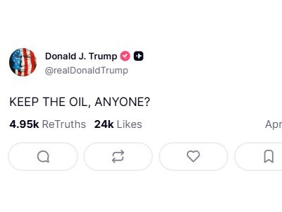 特朗普揶揄盟友:有人想要石油嗎?
